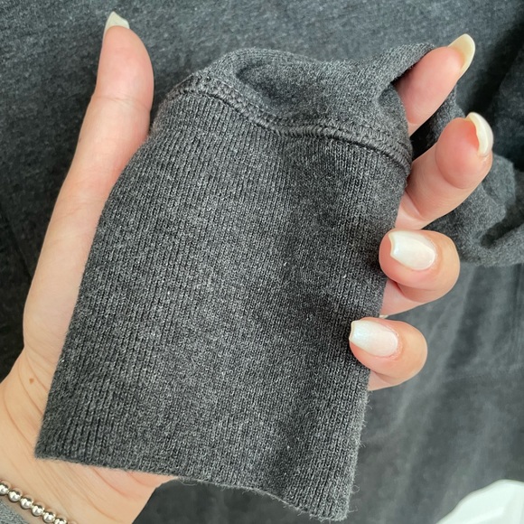 Lululemon cotton and spandex full zip hoodie in gray size 10 - Picture 4 of 10